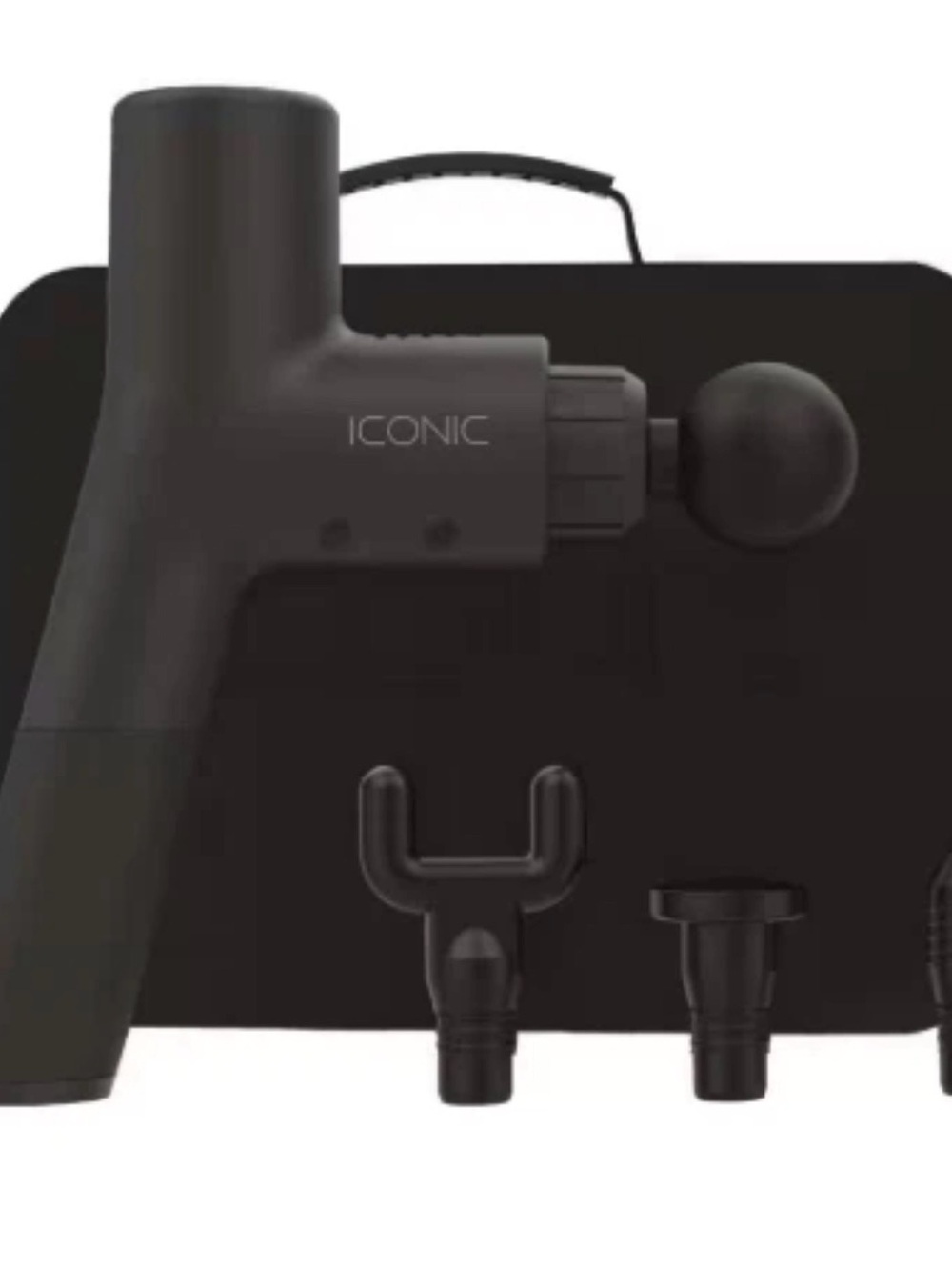 ICONIC Black Percussion Massage Gun with Interchangeable Heads